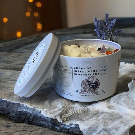 Aquarius Zodiac Candle