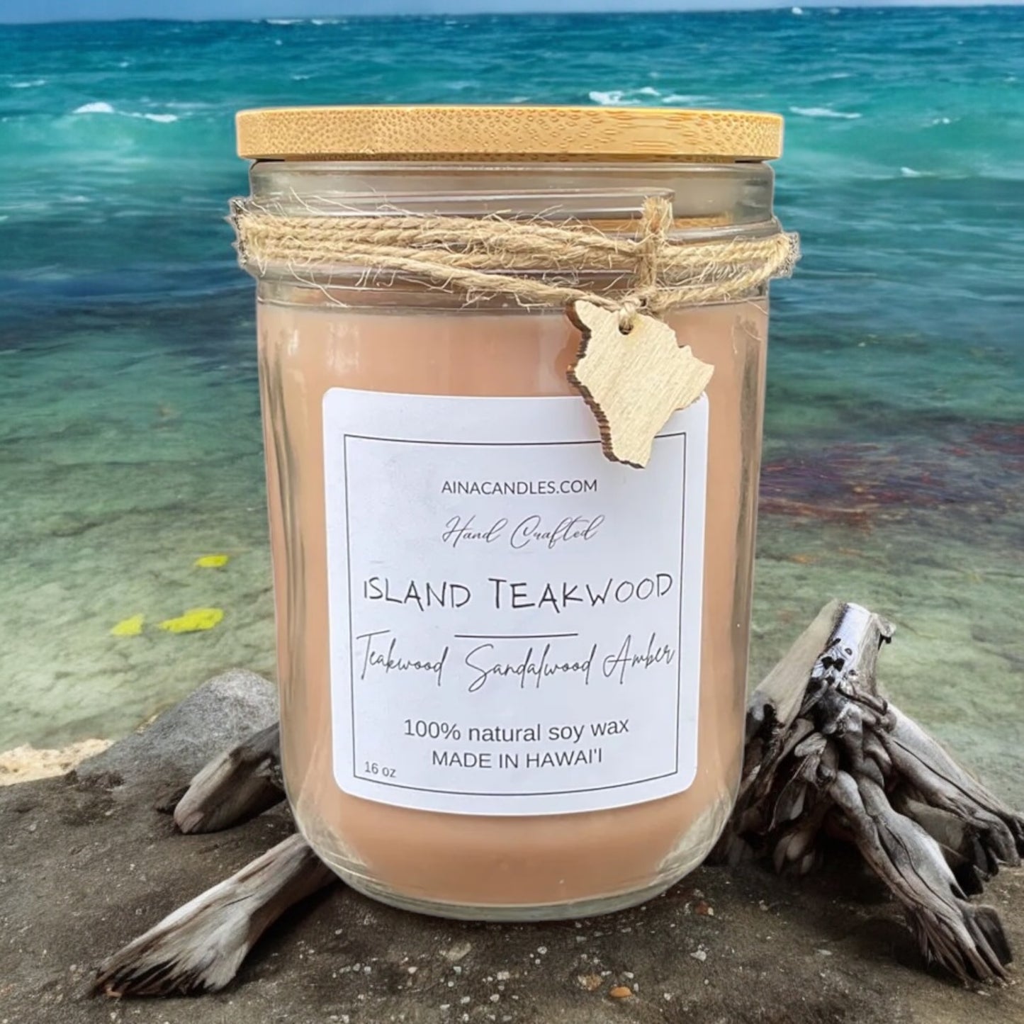 Island Teakwood 16oz Jar Candle