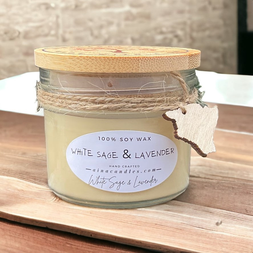 White Sage & Lavender 4oz Jar Candle