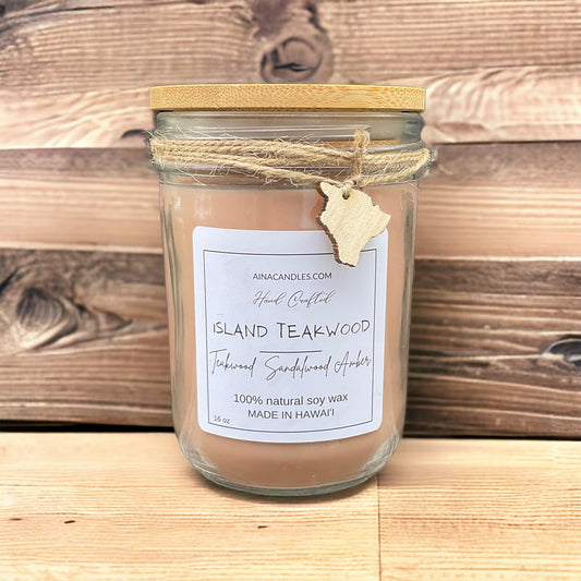 Island Teakwood 16oz Jar Candle